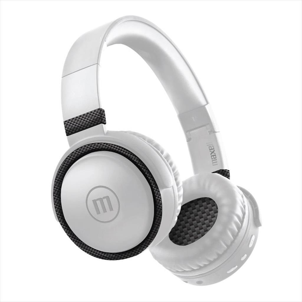 HEADPHONES WIRELESS MAXELL BTB52 Bluetooth w/microphone, white