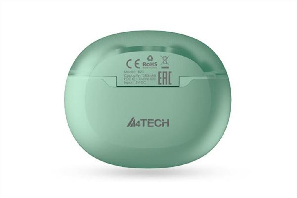 HEADPHONES WIRELESS A4TECH, Bluetooth w/microphone, Mint Green B20